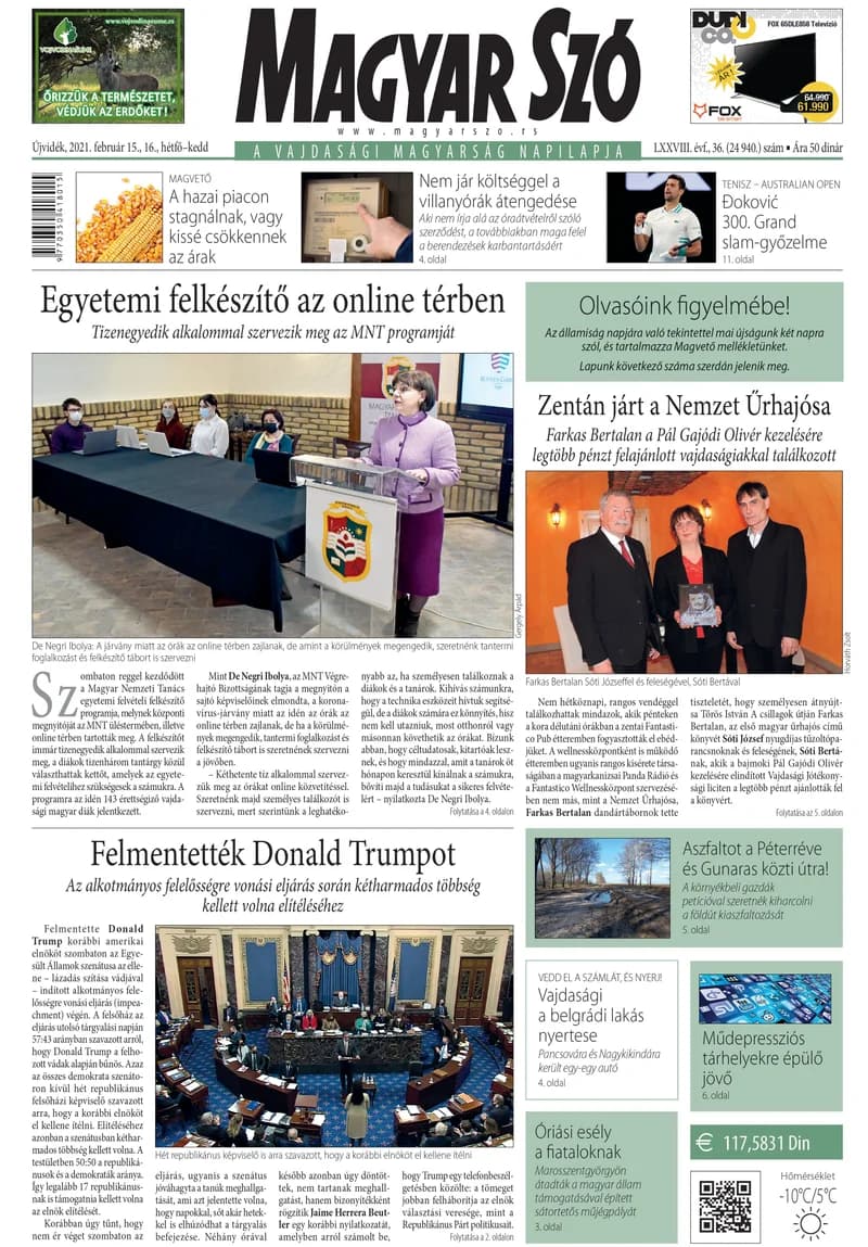 Magyar Szó, 78. évf. 2021. február 15. – 16. 36. sz. 1–16. oldal
