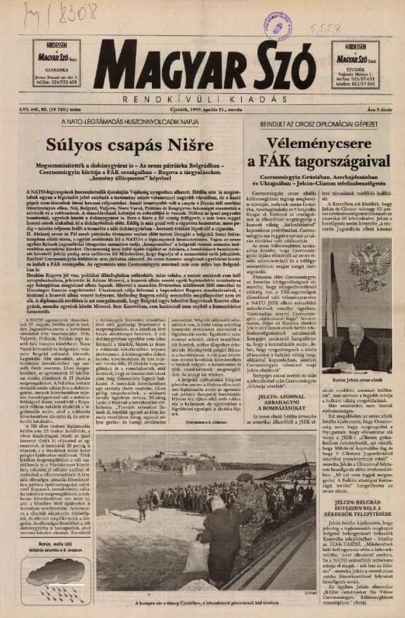 Magyar Szó, 56. évf. 1999. április 21. 82. sz. 1–8. oldal