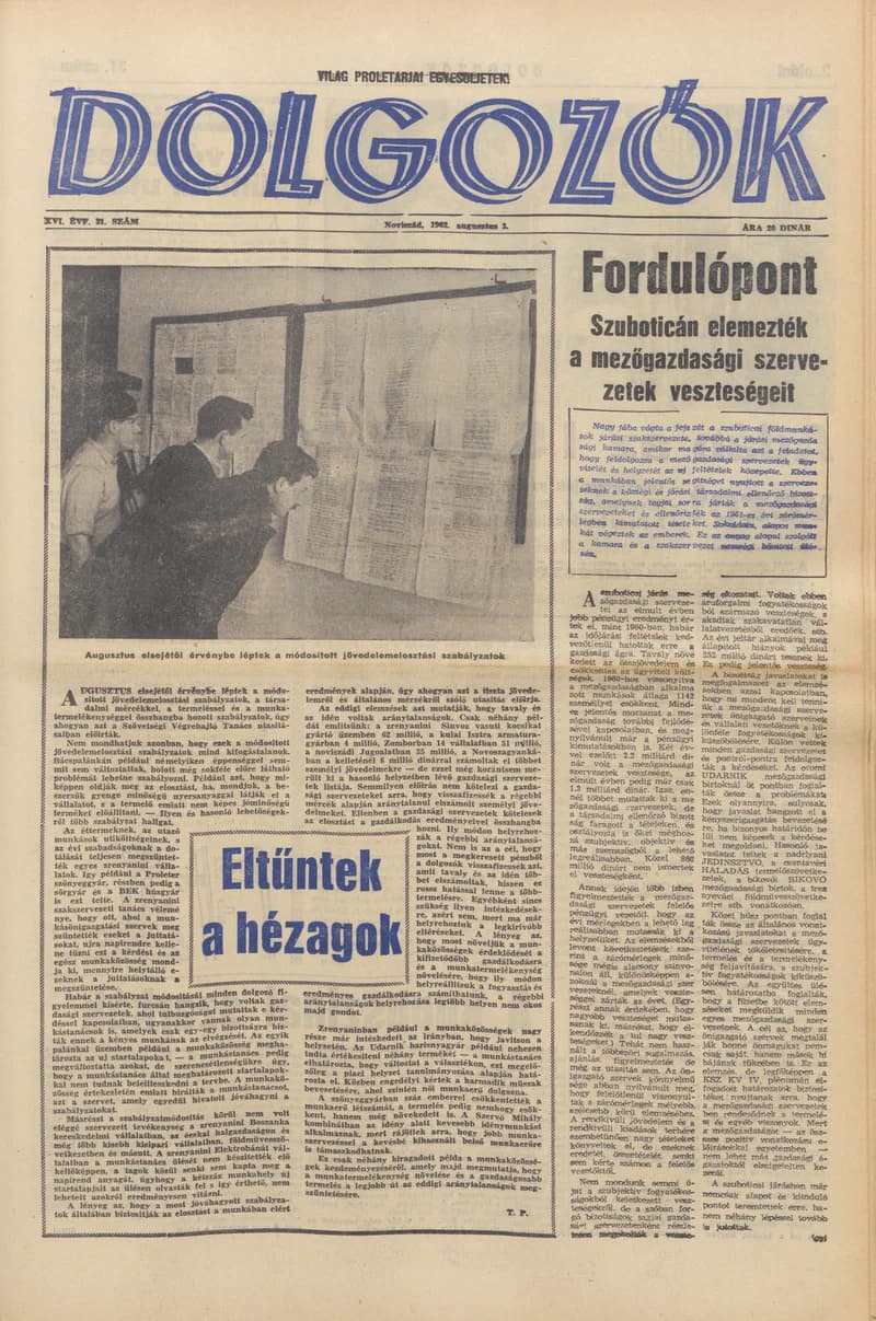 Dolgozók, 16. évf. 1962. augusztus 3. 31. sz.