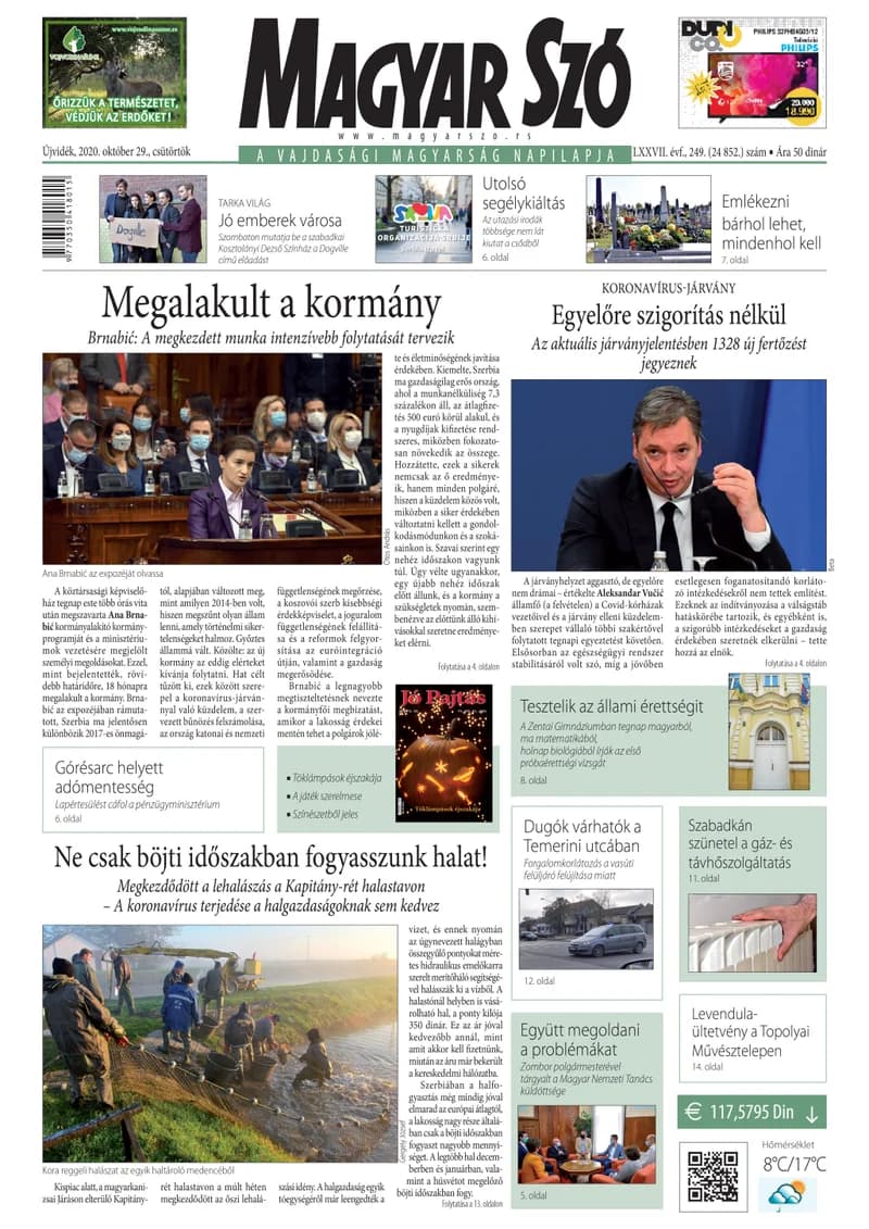 Magyar Szó, 77. évf. 2020. október 29. 249. sz. 1–20. oldal
