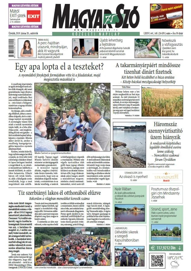 Magyar Szó, 76. évf. 2019. június 20. 140. sz. 1–20. oldal