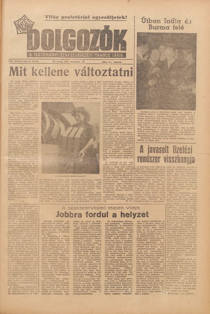 Dolgozók, 8. évf. 1954. december 7. 50. sz.