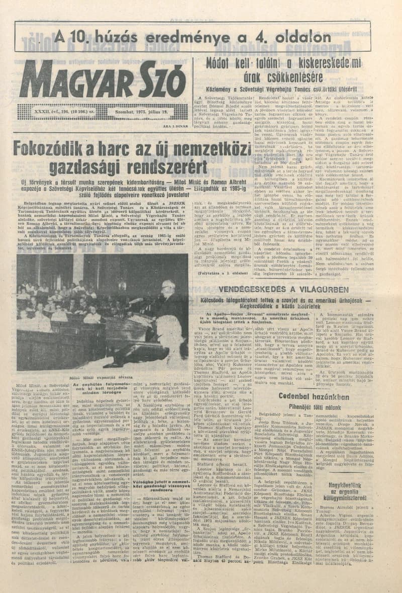Magyar Szó, 32. évf. 1975. július 19. 196. sz.