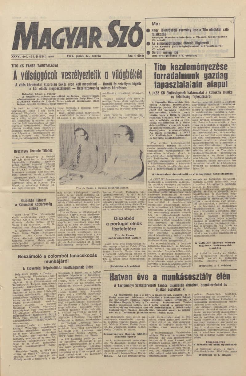 Magyar Szó, 36. évf. 1979. június 27. 174. sz. 1–20. oldal