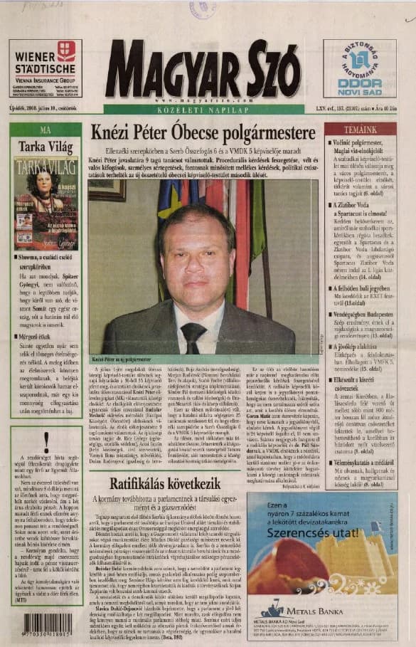 Magyar Szó, 65. évf. 2008. július 10. 157. sz. 1–16. oldal