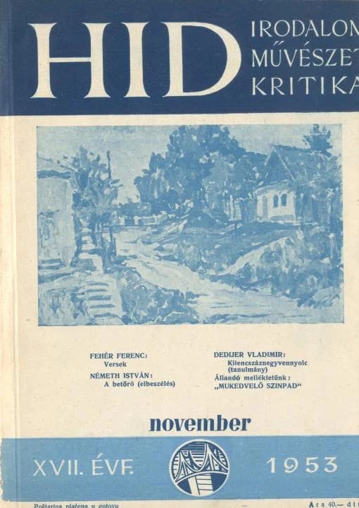 Híd, 17. évf. 1953. november. 11. sz. 673–768. oldal
