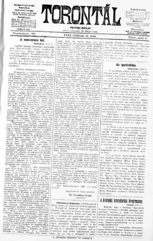 Torontál, 31. évf. 1902. április 11. 83. sz.