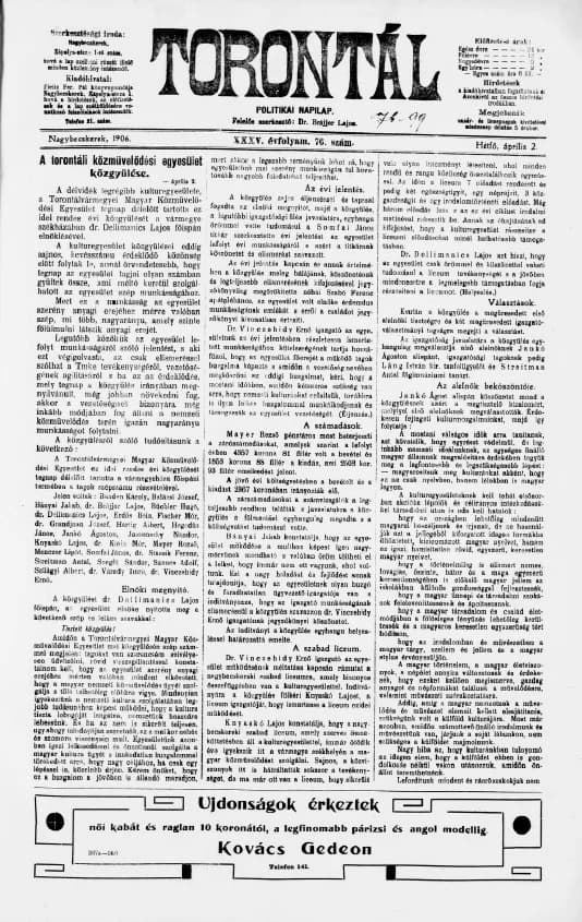 Torontál, 35. évf. 1906. április 2. 76. sz.