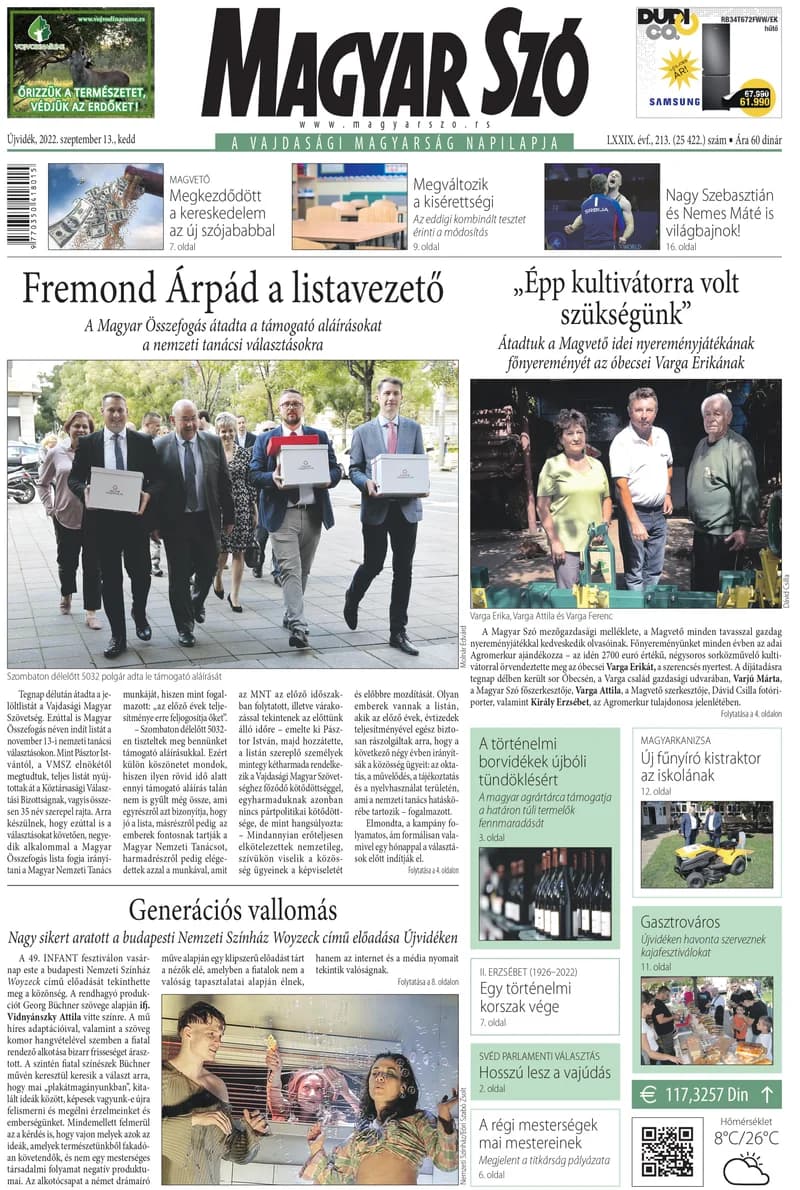 Magyar Szó, 79. évf. 2022. szeptember 13. 213. sz. 1–20. oldal