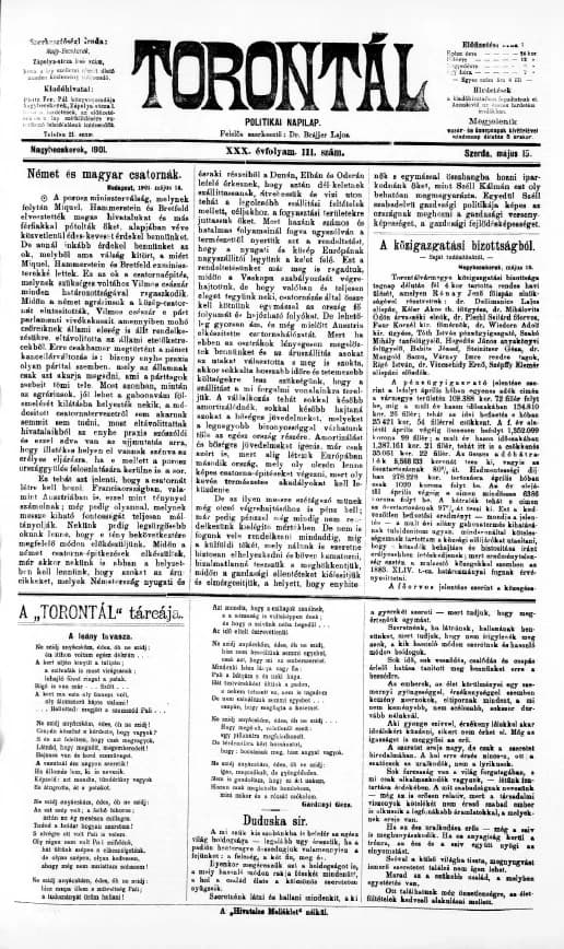 Torontál, 30. évf. 1901. május 15. 111. sz.