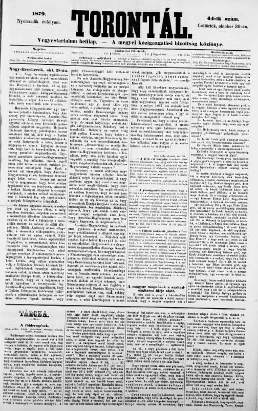 Torontál, 8. évf. 1879. október 30. 44. sz.