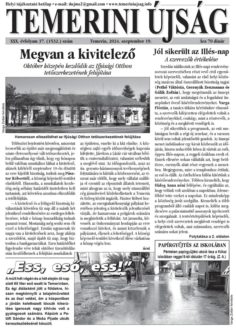 Temerini Újság, 30. évf. 2024. szeptember 19. 37. sz.