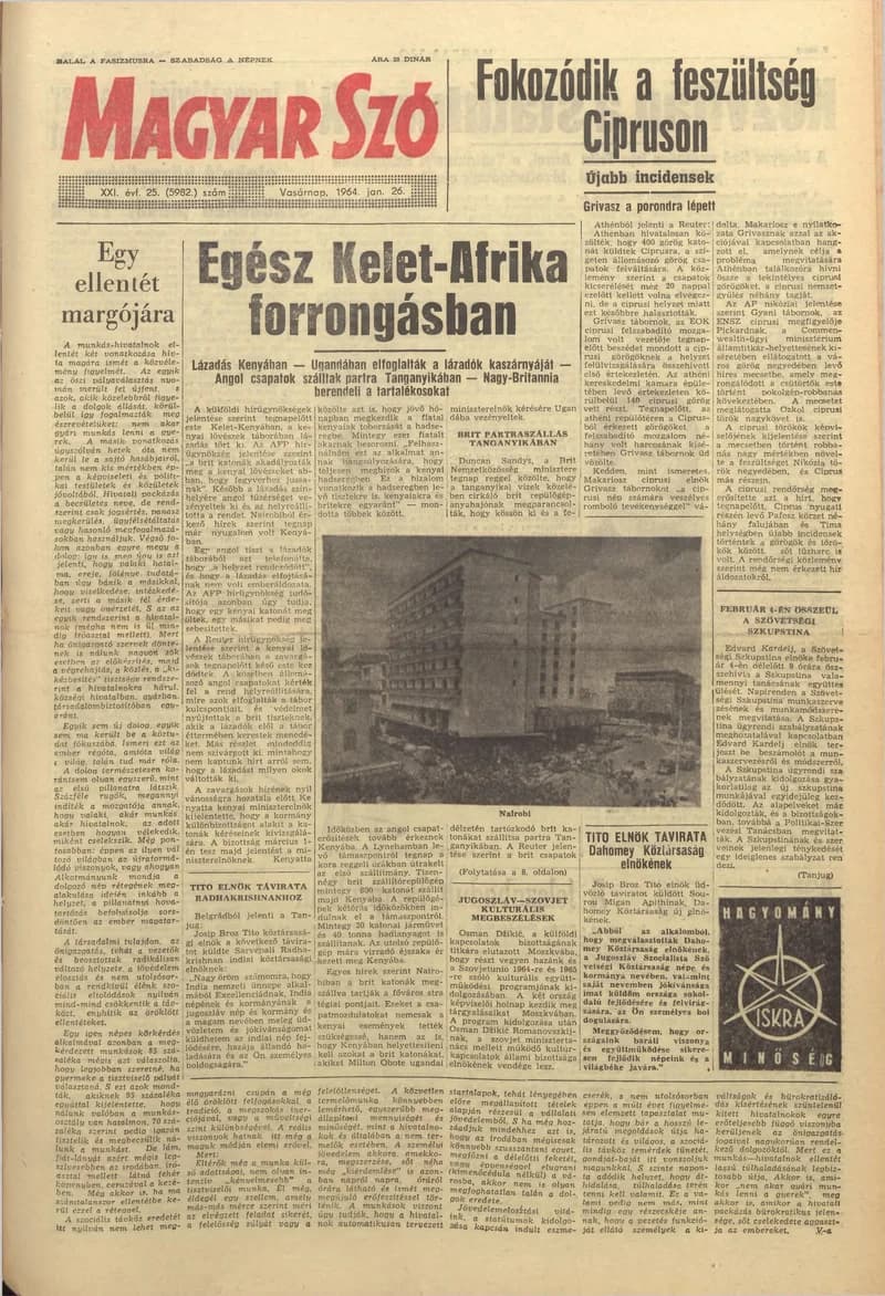 Magyar Szó, 21. évf. 1964. január 26. 25. sz. 1–24. oldal