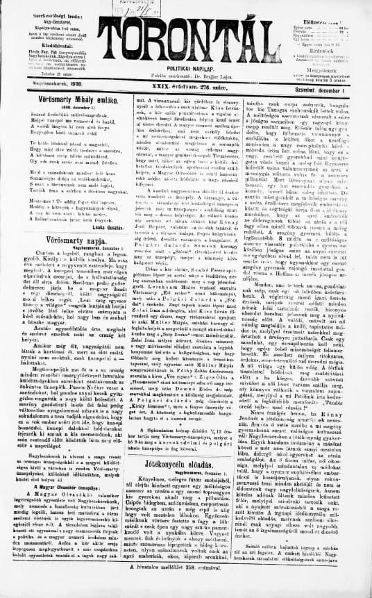 Torontál, 29. évf. 1900. december 1. 276. sz.