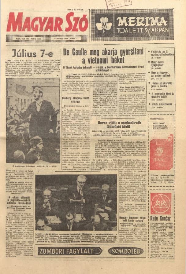 Magyar Szó, 25. évf. 1968. július 7. 185. sz. 1–36. oldal