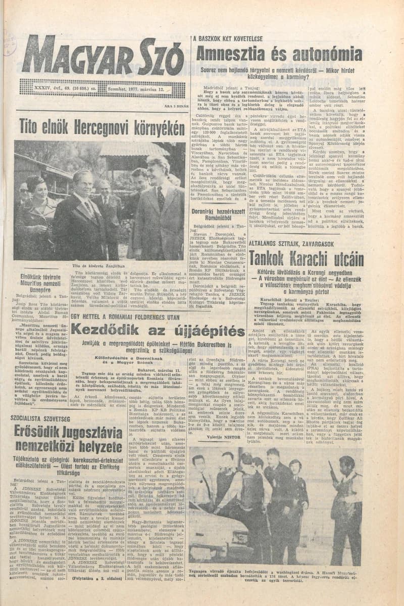 Magyar Szó, 34. évf. 1977. március 12. 69. sz.