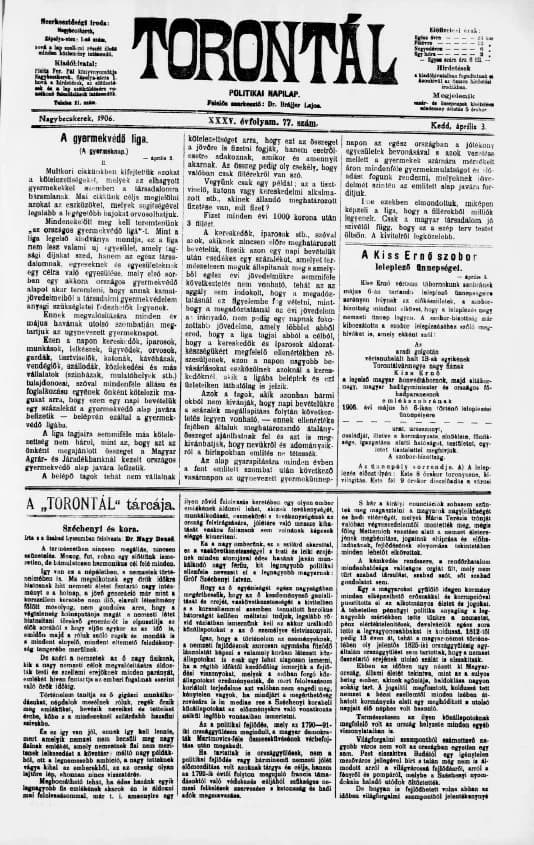 Torontál, 35. évf. 1906. április 3. 77. sz.