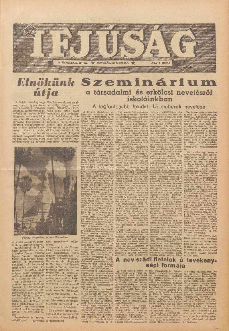 Ifjúság, 11. évf. 1955. január 7. 481. sz.