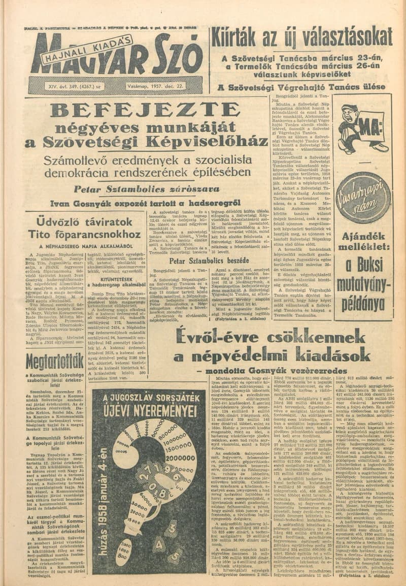 Magyar Szó, 14. évf. 1957. december 22. 349. sz. 1–20. oldal