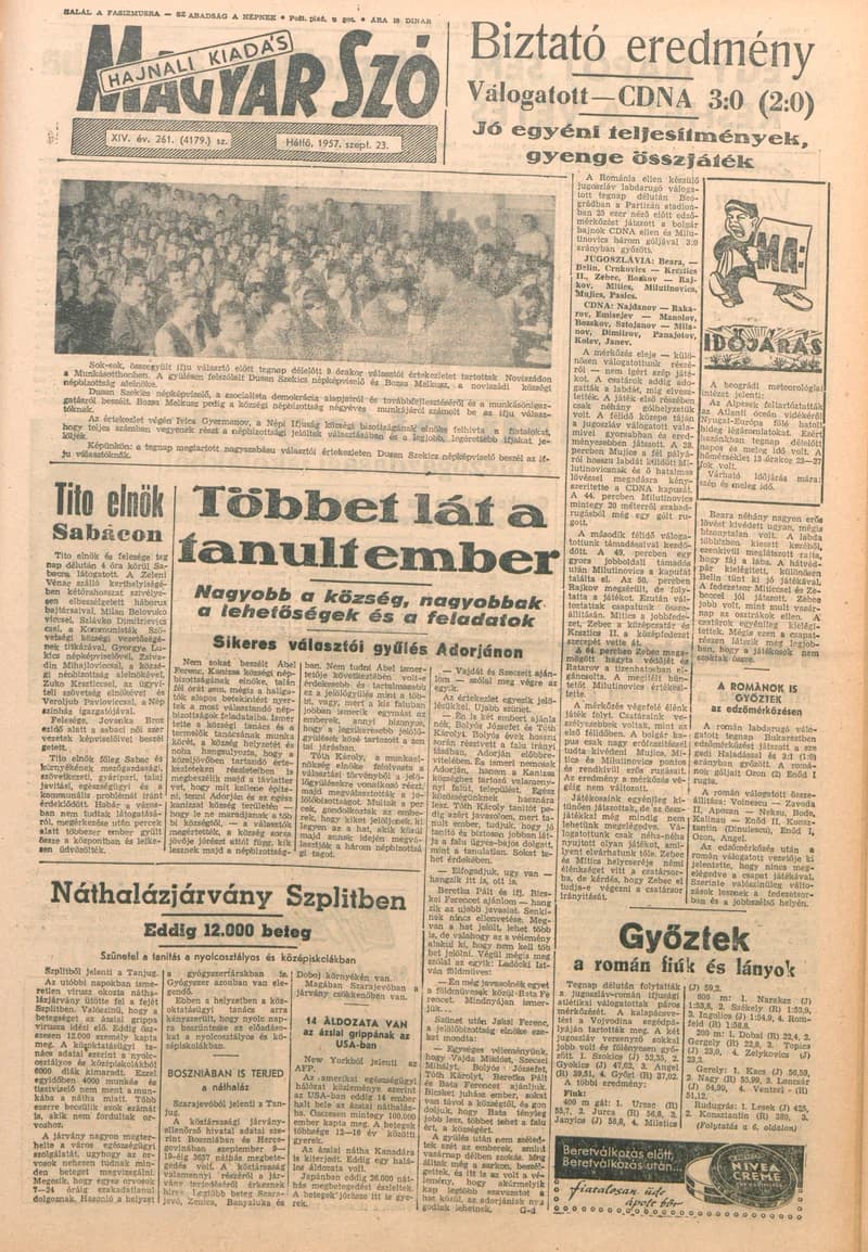 Magyar Szó, 14. évf. 1957. szeptember 23. 261. sz. 1–10. oldal