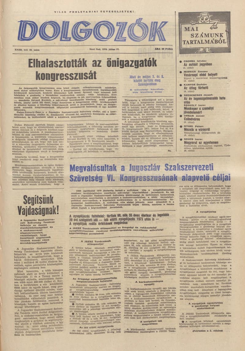 Dolgozók, 24. évf. 1970. július 17. 28. sz.