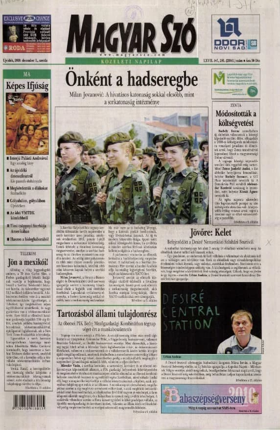 Magyar Szó, 67. évf. 2010. december 1. 281. sz. 1–20. oldal