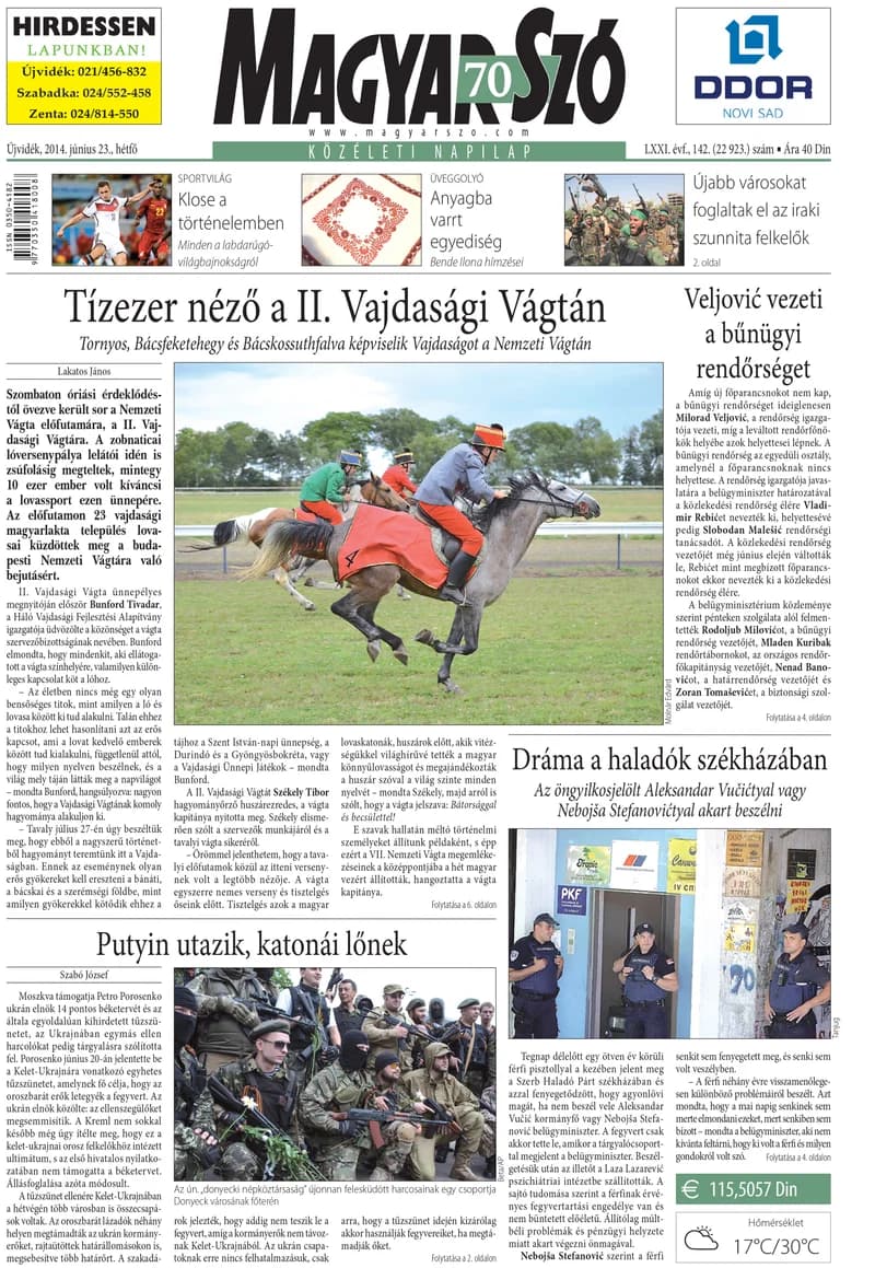 Magyar Szó, 71. évf. 2014. június 23. 142. sz. 1–16. oldal