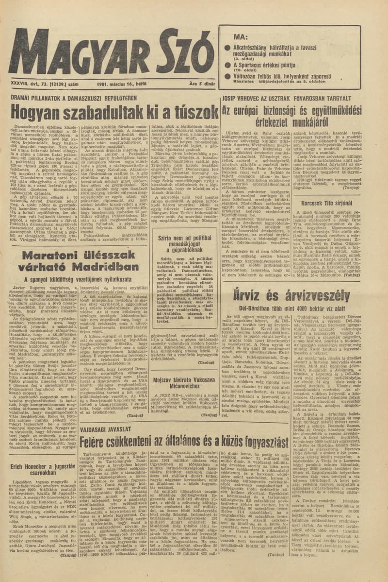 Magyar Szó, 38. évf. 1981. március 16. 73. sz.