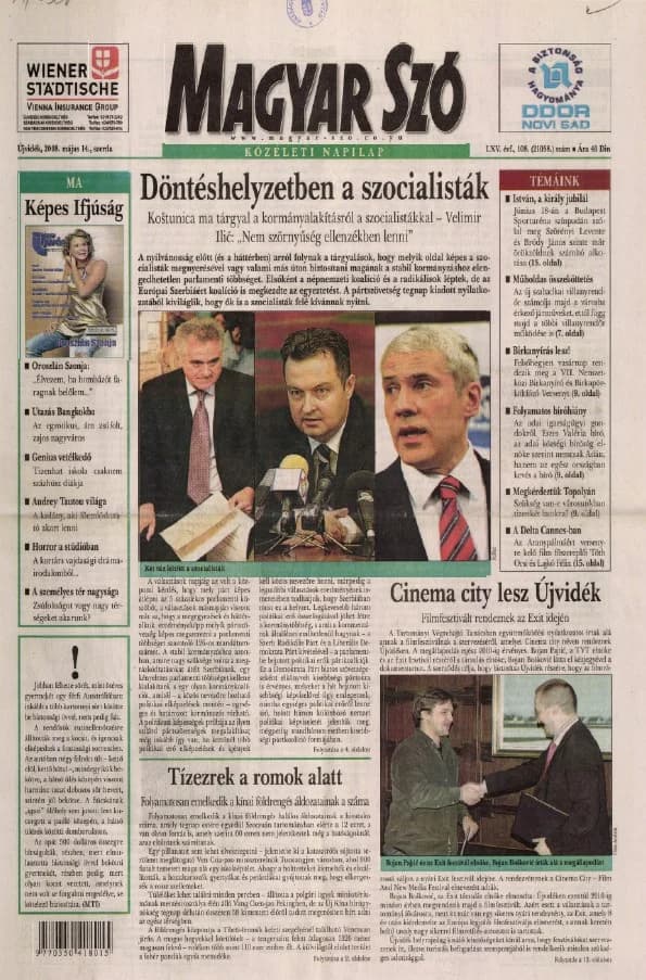 Magyar Szó, 65. évf. 2008. május 14. 108. sz. 1–20. oldal