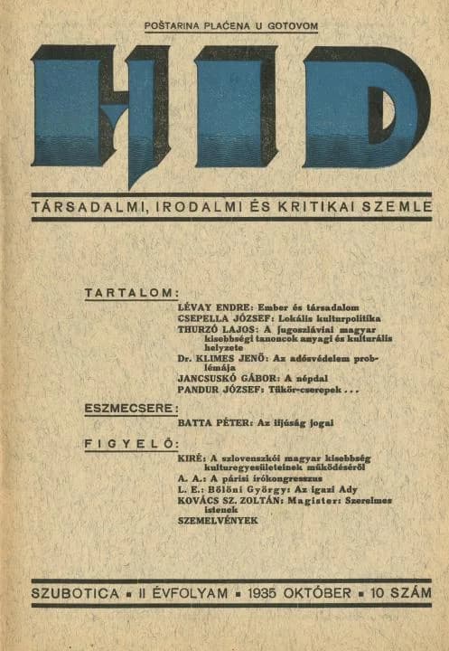Híd, 2. évf. 1935. október. 10. sz. 1–32. oldal