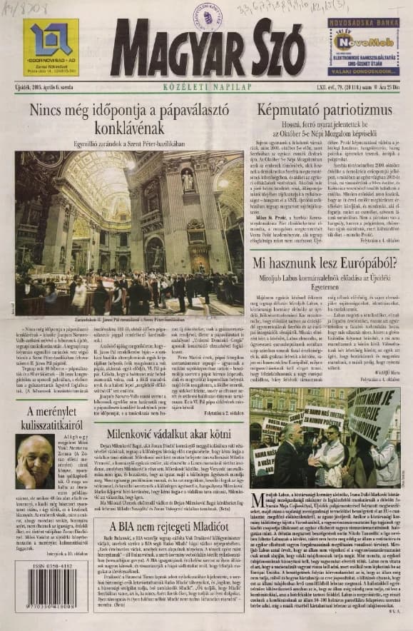 Magyar Szó, 62. évf. 2005. április 6. 79. sz. 1–20. oldal