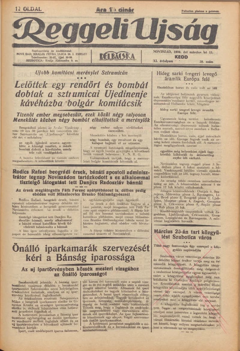 Reggeli Újság, 11. évf. 1930. március 11. 59. sz.
