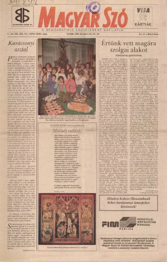 Magyar Szó, 50. évf. 1993. december 24. – 26. 352–354. sz. 1–24. oldal
