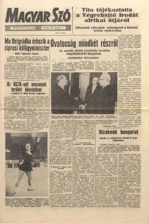 Magyar Szó, 27. évf. 1970. március 4. 61. sz. 1–16. oldal