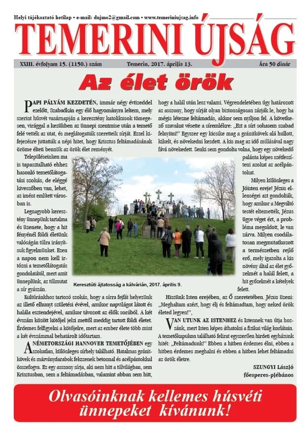 Temerini Újság, 23. évf. 2017. április 13. 15. sz.