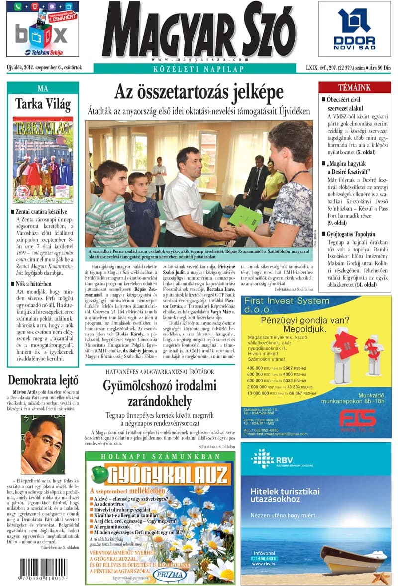 Magyar Szó, 69. évf. 2012. szeptember 6. 207. sz. 1–20. oldal