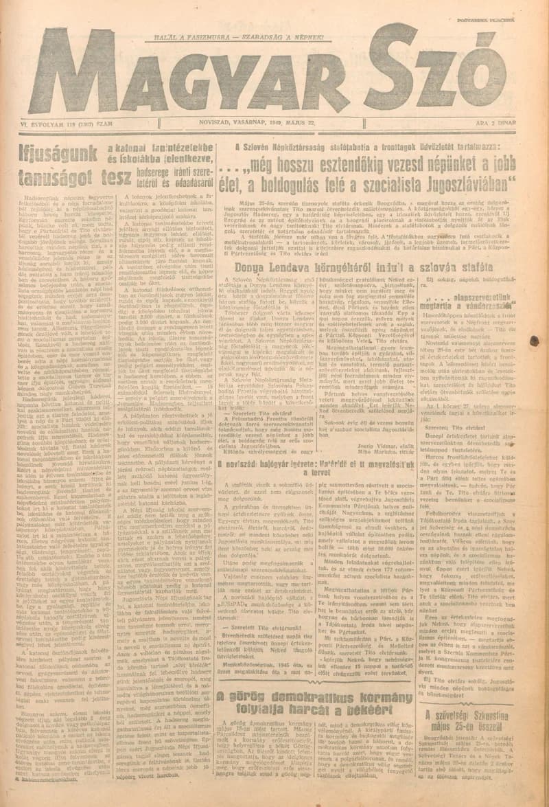 Magyar Szó, 6. évf. 1949. május 22. 119. sz. 1–4. oldal