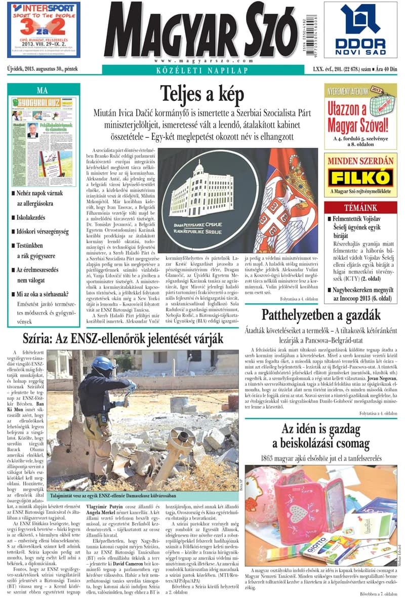 Magyar Szó, 70. évf. 2013. augusztus 30. 201. sz. 1–16. oldal