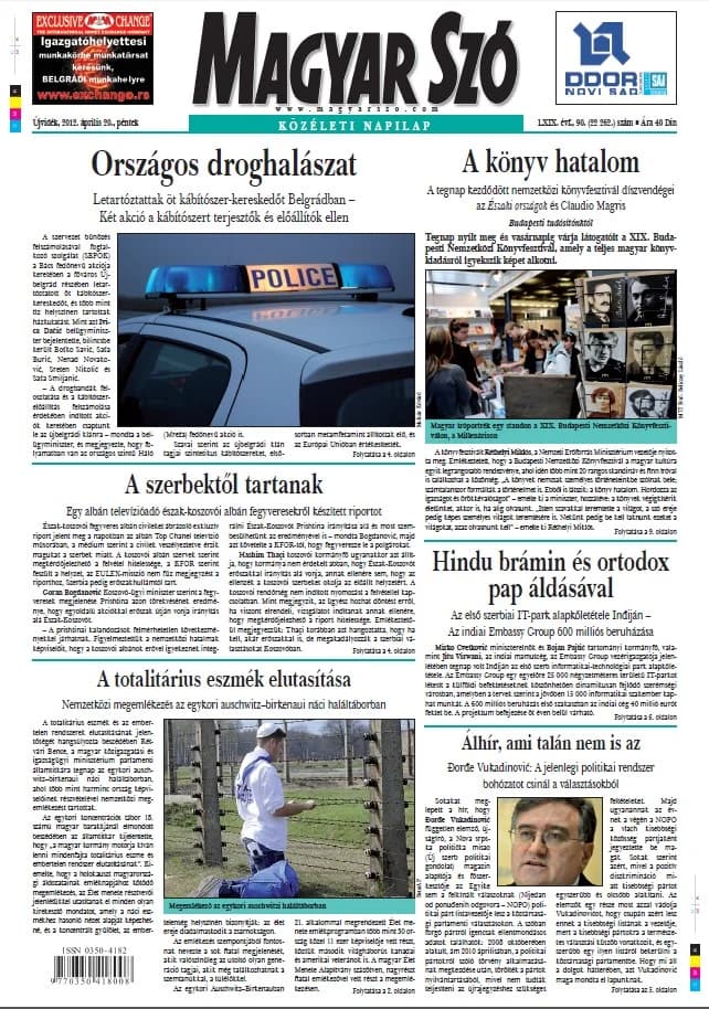 Magyar Szó, 69. évf. 2012. április 20. 90. sz. 1–20. oldal