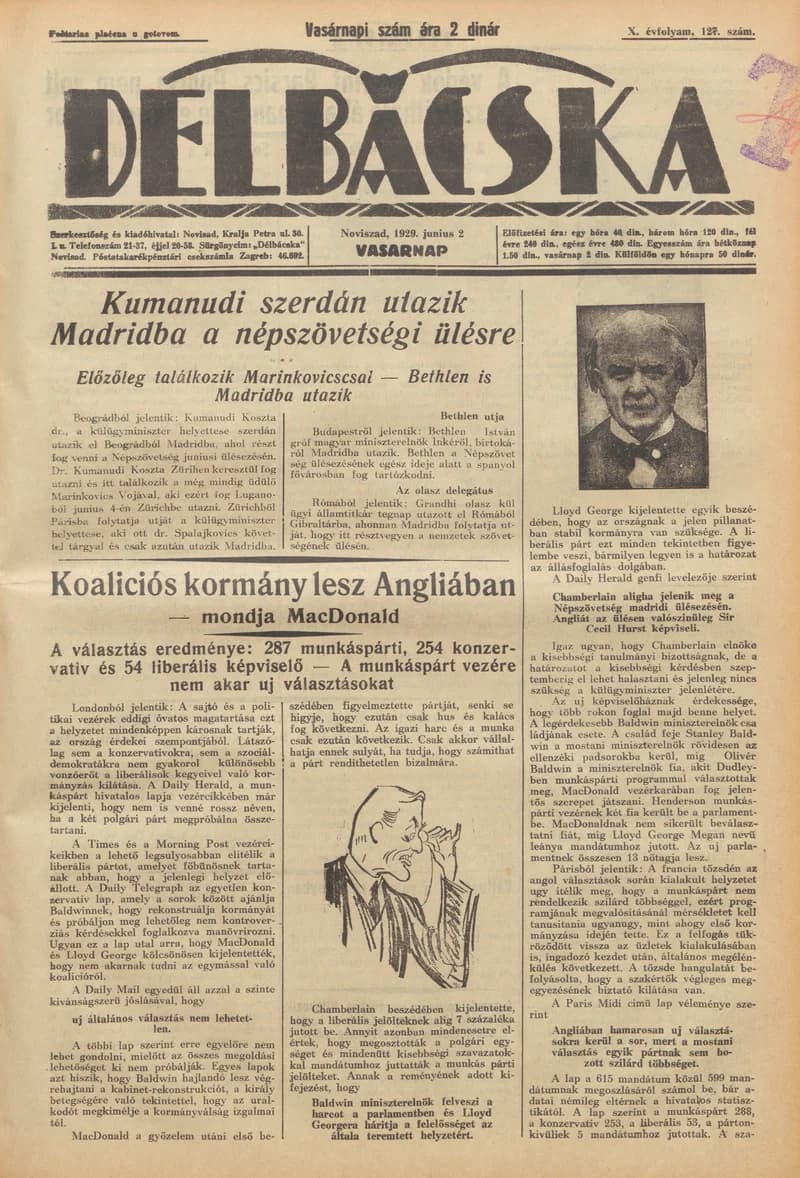 Délbácska, 10. évf. 1929. június 2. 127. sz.