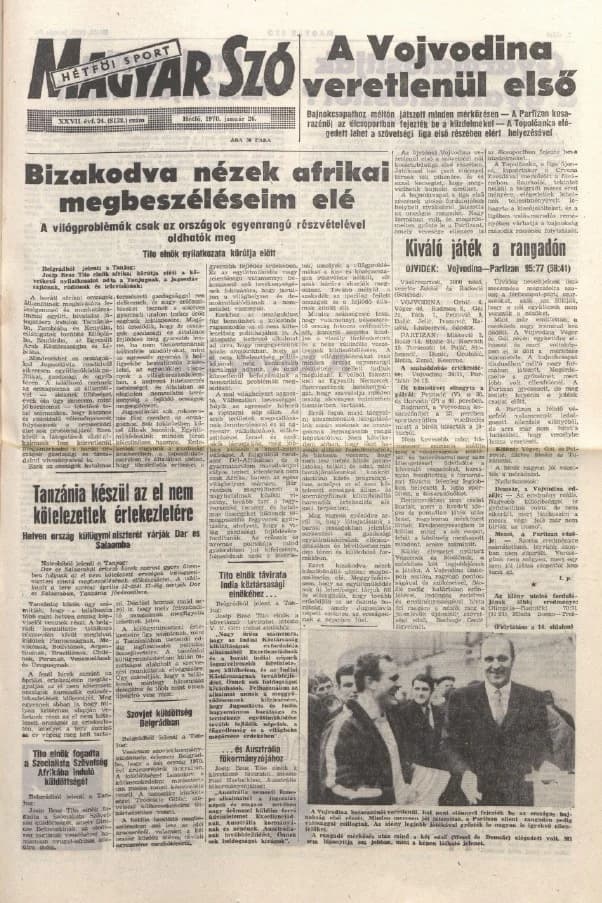 Magyar Szó, 27. évf. 1970. január 26. 24. sz. 1–14. oldal