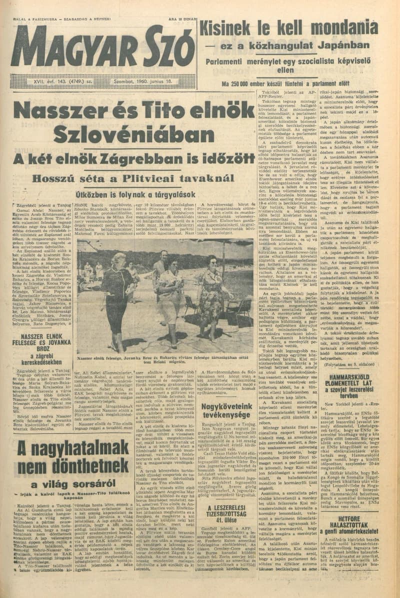 Magyar Szó, 17. évf. 1960. június 18. 143. sz. 1–16. oldal