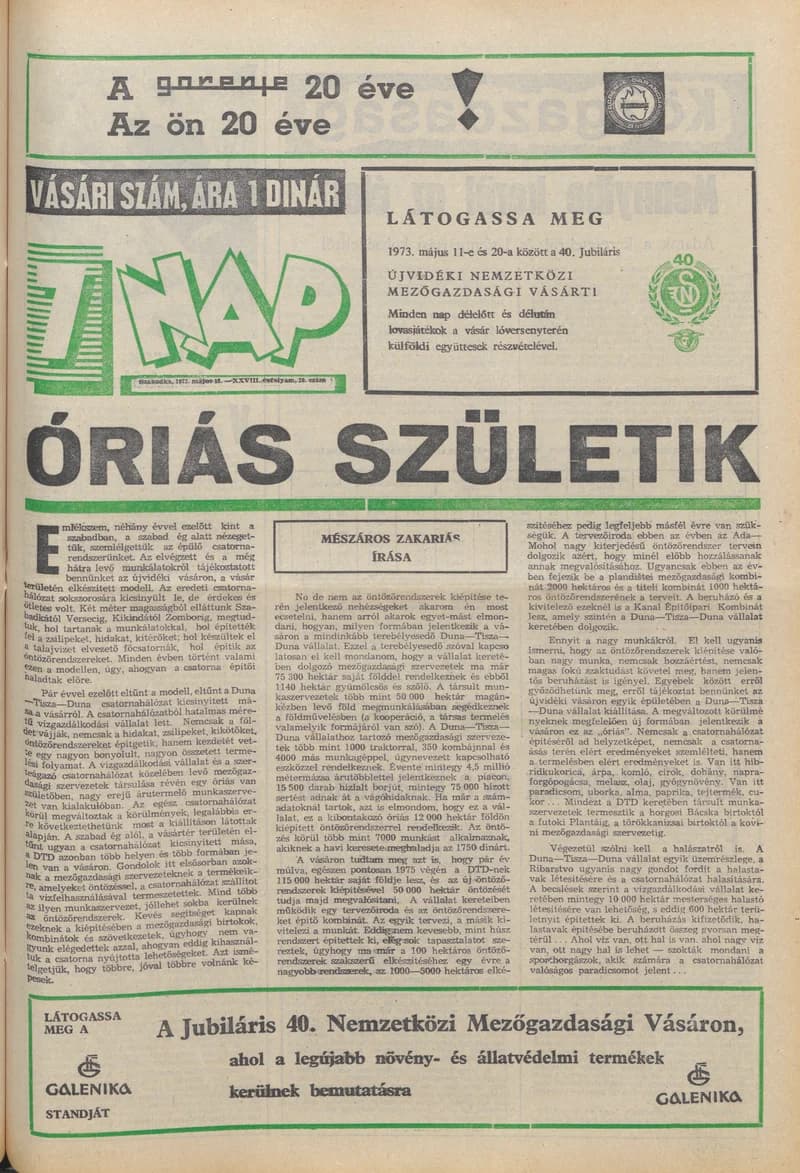 7 Nap, 28. évf. 1973. május 18. 20. sz. 1–32. oldal
