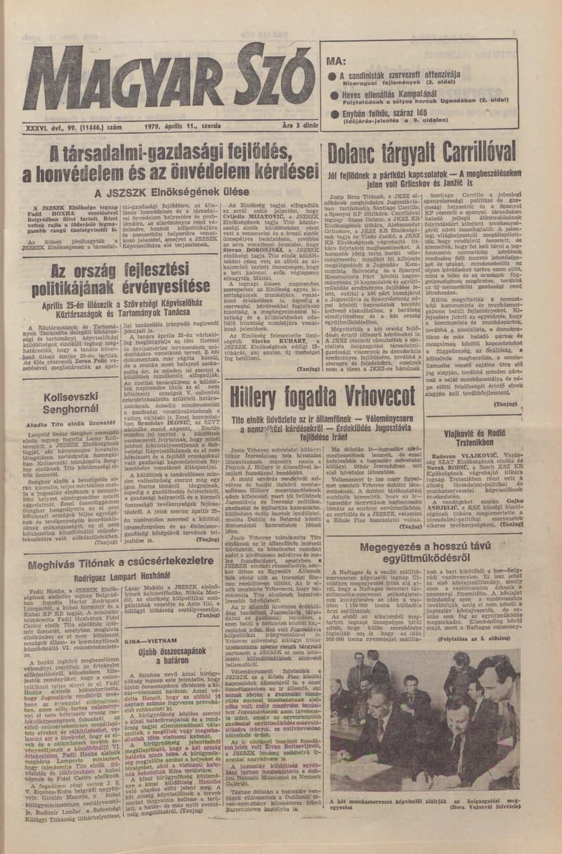 Magyar Szó, 36. évf. 1979. április 11. 99. sz. 1–20. oldal