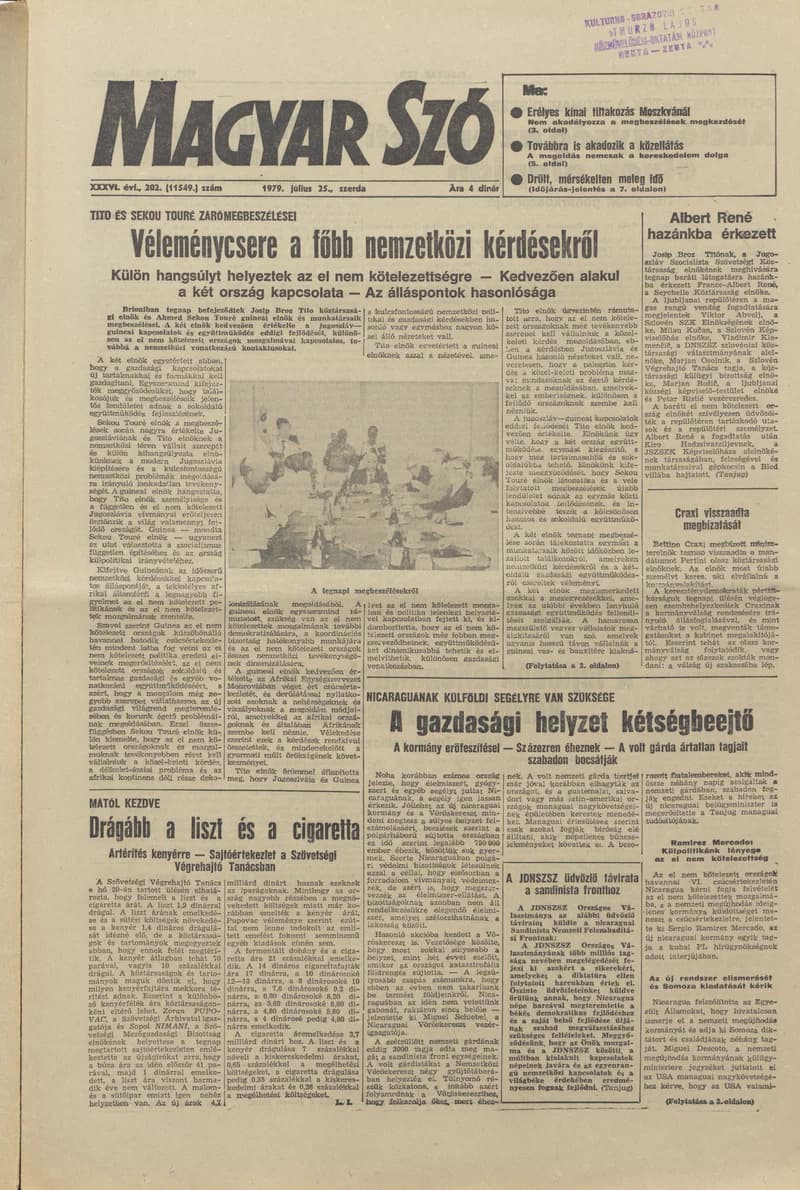 Magyar Szó, 36. évf. 1979. július 25. 202. sz. 1–16. oldal