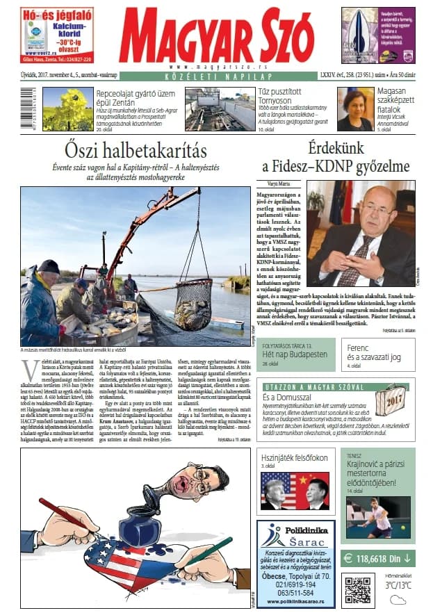 Magyar Szó, 74. évf. 2017. november 4. – 5. 258. sz. 1–32. oldal