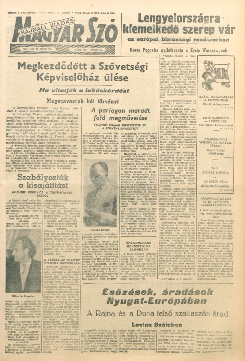 Magyar Szó, 14. évf. 1957. február 26. 55. sz. 1–14. oldal