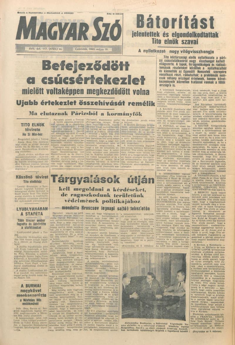 Magyar Szó, 17. évf. 1960. május 19. 117. sz. 1–12. oldal
