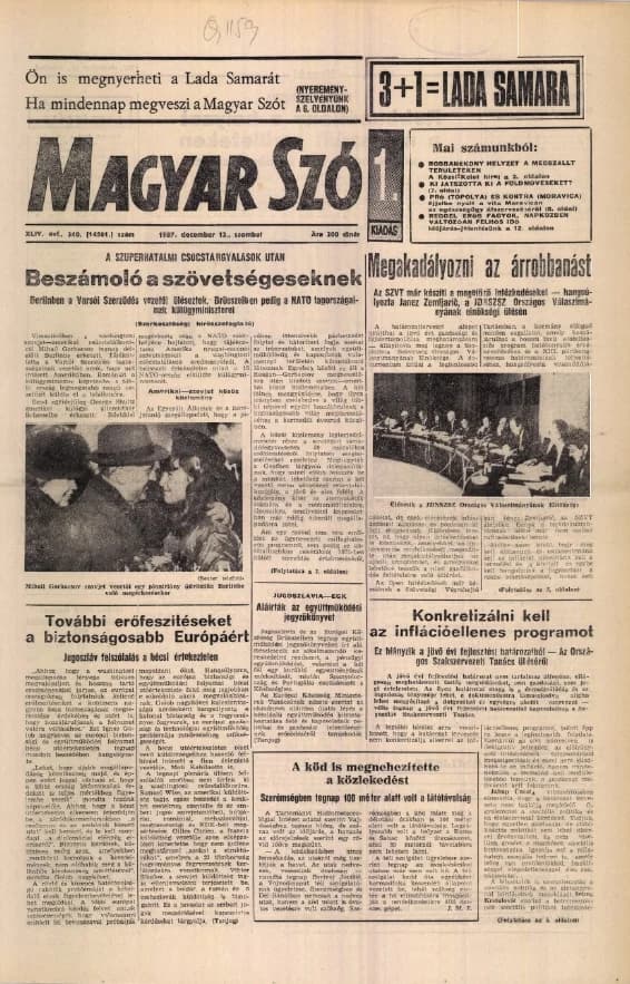 Magyar Szó, 44. évf. 1987. december 12. 340. sz. 1–24. oldal