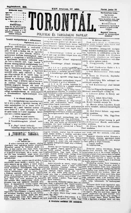 Torontál, 24. évf. 1895. június 28. 147. sz.